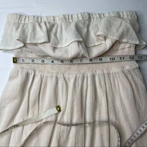 Anthropologie HD in Paris Strapless Dress Ivory Ruffle Tiered, Size XS - Picture 12 of 12